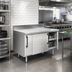 Thumbnail image #2 for La Rosa Sliding Door Utility Stand Cabinet Base, 48 Inch Wide x 28 Inch Deep, Stainless Steel