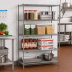 Thumbnail image #2 for Metro Super Erecta SE-214263K4-S-4 42W x 21D x 63H Stationary Starter Wire Shelving Unit, 4 Shelves, Gray Epoxy Finish