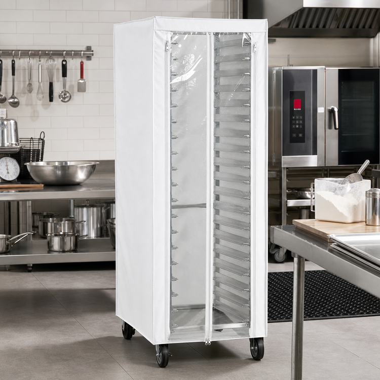 Product image #2 for Panco Full-Height White Vinyl Rack Cover with Clear Window and Dual Zippers, 24 x 30 x 61.5 Inches