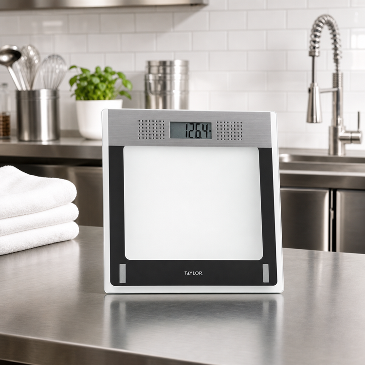 Product image #2 for Taylor Precision Digital Talking Bath Scale with Tempered Glass Platform, 400 lb Capacity