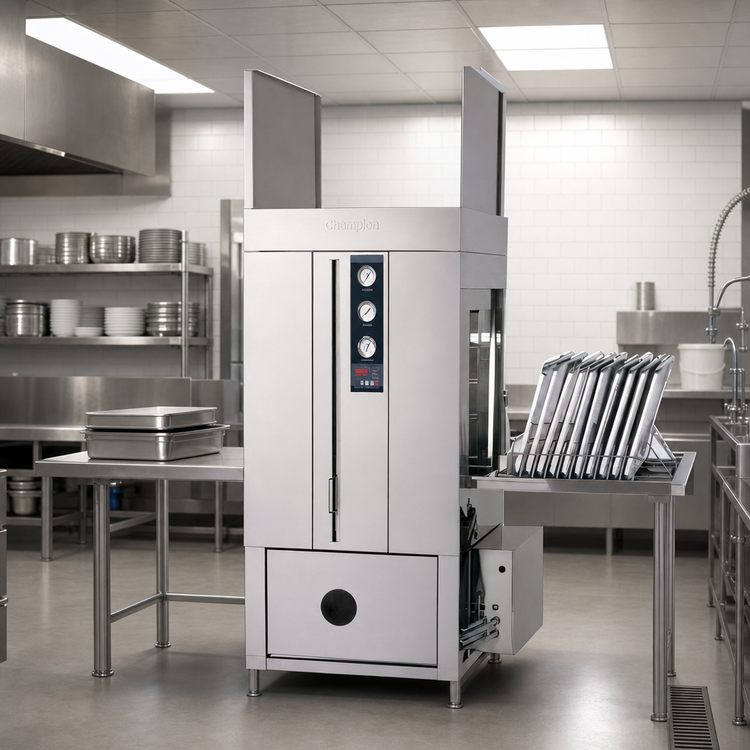 Product image #2 for Champion PP-12-PT Built-In Pass-Through Pot & Pan Washer, Single Rack, 7.5 HP Pump Motor