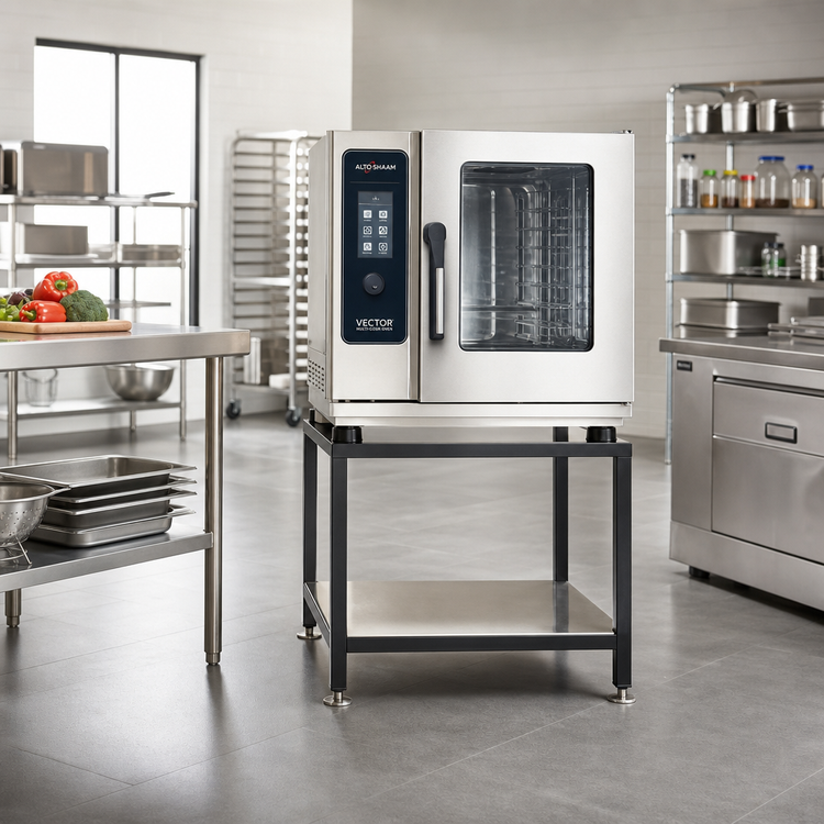Product image #1 for Alto-Shaam Small Equipment Stand with Shelf and Seismic Feet for 6-10 and 10-10 Combi Ovens