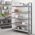 Thumbnail image #2 for Cambro Camshelving® Elements EXA183064V5480 5-Tier Vented Stationary Add-On Polymer Shelving Unit, 18 x 30 x 64 Inches, Speckled Gray