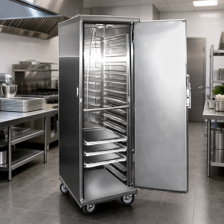 Product image #2 for Full-Height Stainless Steel Insulated Non-Heated Enclosed Transport Cabinet with 16 Removable Slides for 18 x 26 Pans
