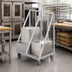 Thumbnail image #3 for Heavy-Duty Aluminum Bun Pan / Dough Box Dolly, 100-Pan Capacity, 5-Inch Swivel Casters