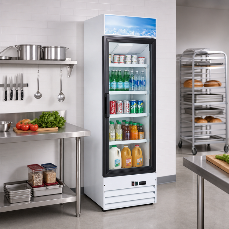 Product image #2 for Omcan USA 14 Cu. Ft. Glass Door Merchandiser Refrigerator