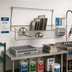 Thumbnail image #2 for Metro SmartWall Life Wall-Mounted 304 Stainless Steel Drying Shelf with Slanted Lid Holder
