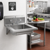 Thumbnail image #2 for Wall-Mount Hand Sink with Deck-Mounted Gooseneck Faucet, 14 x 16 x 5 Bowl, 304 Stainless Steel