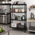 Thumbnail image #2 for Quantum 24 in. W x 24 in. D x 86 in. H Stationary Wire Shelving Starter Kit with 4 Shelves, Black Epoxy Antimicrobial Finish