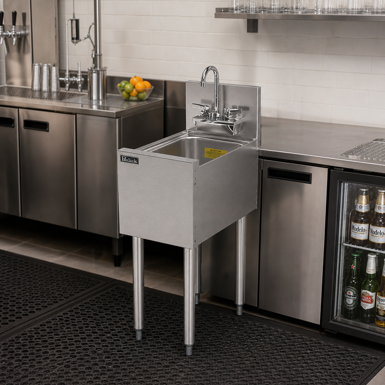 Product image #3 for Perlick TS Series TS12DS-STK 12 Inches Wide Underbar Dump Sink Unit with Swing Spout & 6 Inches Backsplash