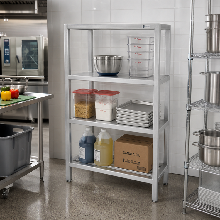 Product image #2 for Channel Manufacturing All-Welded Tubular Dunnage Shelving Unit, 3-Shelf, 36 x 20 x 64 Inches, Aluminum