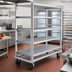 Thumbnail image #2 for FWE Queen Mary Heavy-Duty Aluminum Utility Cart, 5-Shelf, 27 x 73-Inch Shelves, 1,200 lb Capacity