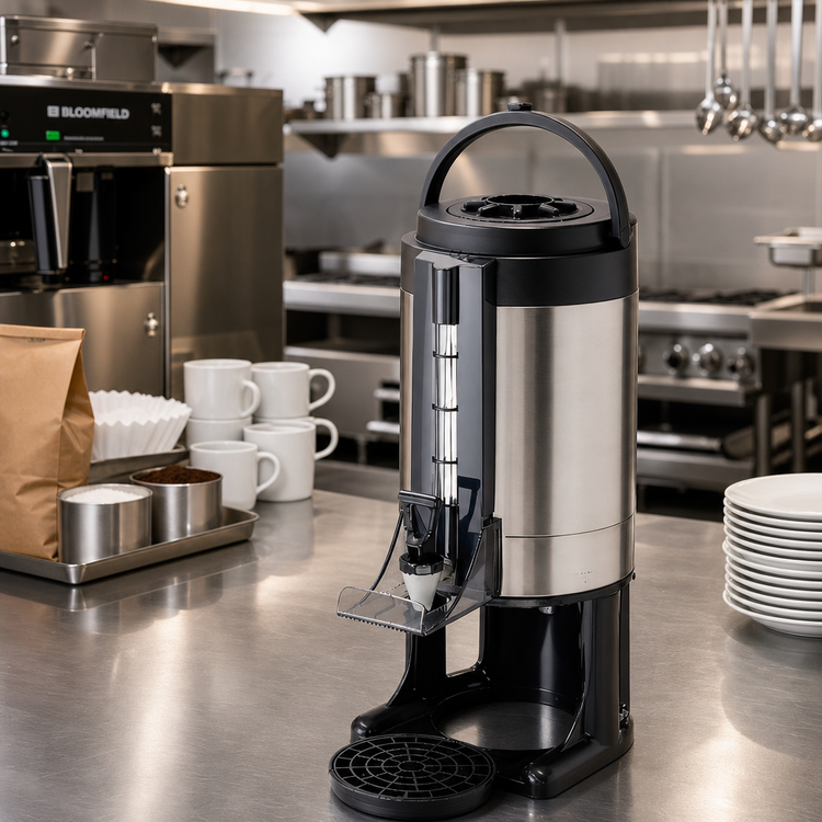 Product image #2 for Bloomfield Single 1.5-Gallon Brew-Through Thermal Coffee Server with Sight Gauge, Stainless Steel