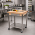 Thumbnail image #2 for John Boos Cucina Technica 30-Inch x 24-Inch Edge Grain Maple Butcher Block Cart with Drawer and Stainless Steel Shelf