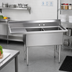 Thumbnail image #2 for Advance Tabco 2-Compartment Fabricated Sink with 18-Inch Left Drainboard and 18 x 18 x 14-Inch Bowls