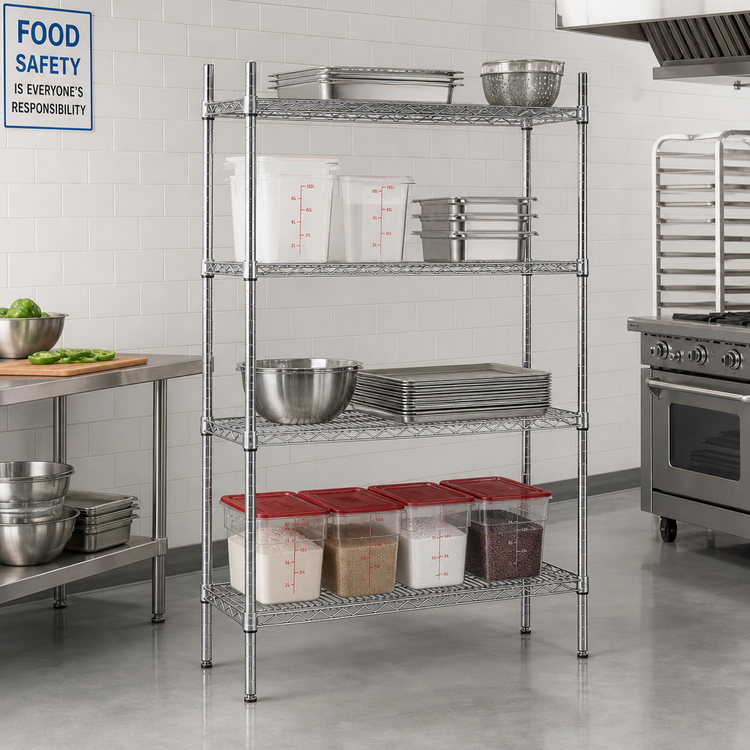 Product image #2 for Advance Tabco Special Value Series 72-Inch x 18-Inch x 74-Inch Stationary Wire Shelving Unit with 4 Shelves, Chrome Finish