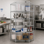 Thumbnail image #2 for Quantum WR63-2442CRNC 5-Sided Chrome Wire Shelving Starter Kit, 42 x 24-Inch, 4 Shelves