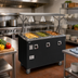 Thumbnail image #2 for Vollrath 2-Series Affordable Portable Deluxe 3-Well Mobile Hot Food Station with Buffet-Style Breath Guard