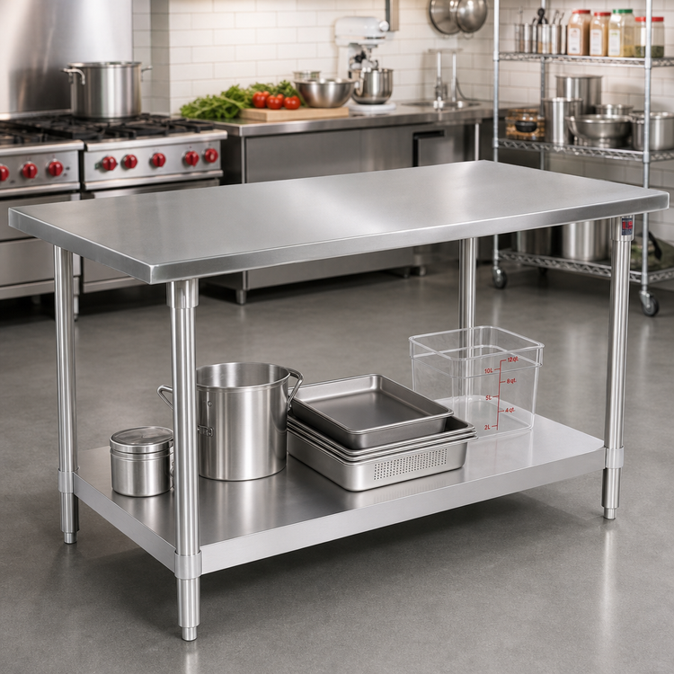 Product image #2 for John Boos Stallion 84-Inch x 36-Inch Stainless Steel Top Work Table with Adjustable Undershelf