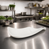 Thumbnail image #3 for Ardesia Mescalore Bright White Porcelain Medium Free-Form Long Plate