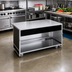 Thumbnail image #2 for Atlas Metal Mobile Solid Top Utility Serving Counter with Stainless Steel Top and Casters
