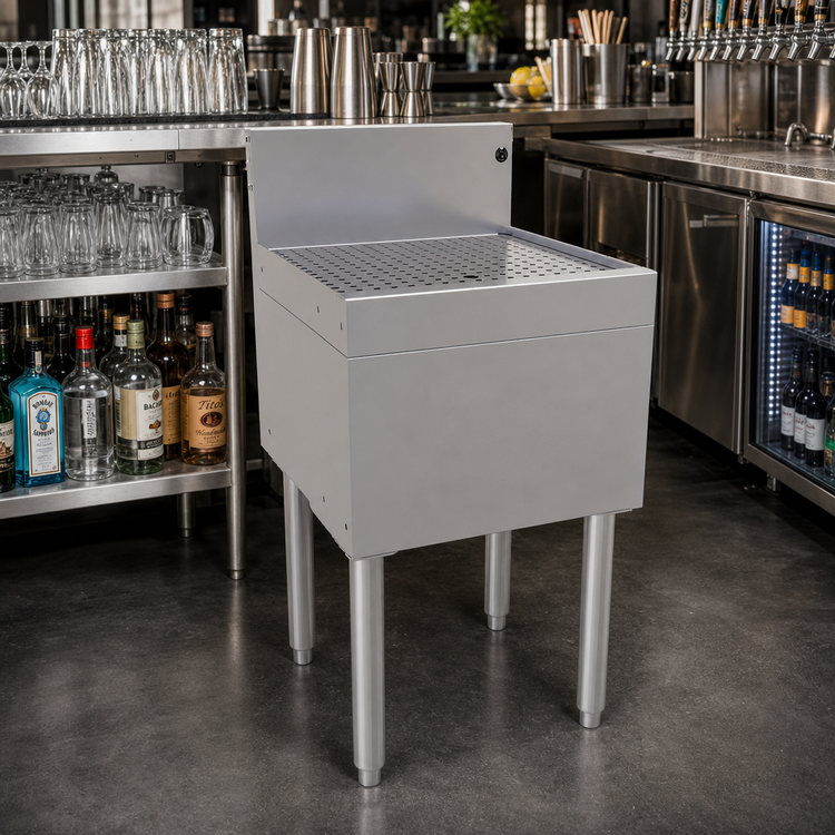 Product image #2 for 18"W x 19"D Freestanding Stainless Steel Underbar Drainboard
