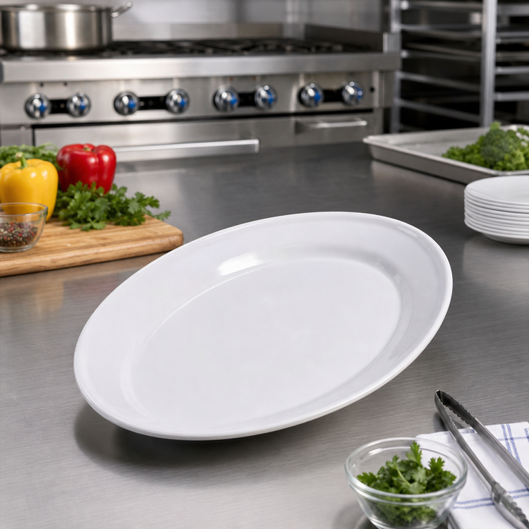 Product image #3 for Carlisle Epicure Oval Melamine Platter Tray, 12 x 8.5 Inches, White