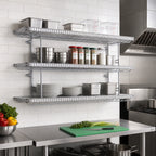 Thumbnail image #2 for Eagle Group QuadTruss S2-3B-SSW1836C 3-Tier Wall-Mounted Wire Shelf Kit, Chrome, Stud-Mounted, 36"W x 18"D
