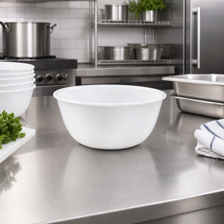 Product image #2 for Corelle Essentials Vitrelle Glass Oatmeal Bowl, 12 oz, 5-Inch Round, White