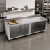 Thumbnail image #2 for John Boos 96-Inch x 36-Inch Open Front Cabinet Base Work Table with Stainless Steel Top and 5-Inch Backsplash