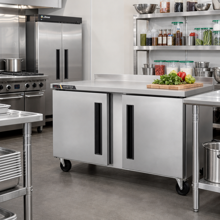 Product image #2 for Centerline by Traulsen 60-Inch Compact Worktop Undercounter Freezer with Solid Doors, Rear-Mount Refrigeration, 16.94 Cu. Ft.