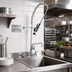 Thumbnail image #2 for OptiFlow Lead Free 8-Inch Splash Mount Pre-Rinse Faucet Assembly with 8-Inch Add-On Faucet