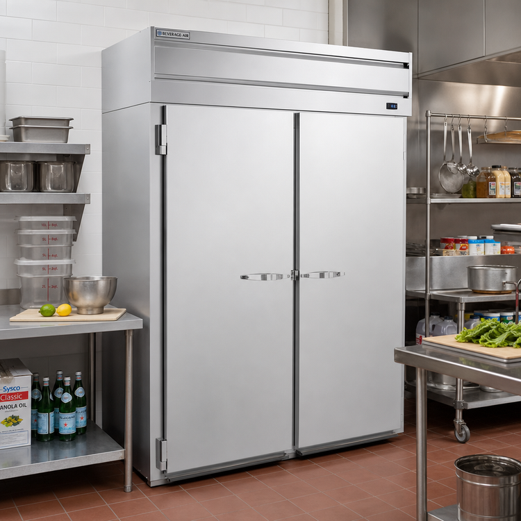 Product image #2 for Beverage-Air P Series Two-Section Roll-In Freezer, 70.09 Cu. Ft., Top-Mounted Self-Contained Refrigeration
