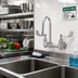 Thumbnail image #2 for Low-Lead Medical Wall-Mount Mixing Faucet, 8-Inch Centers, 5-3/4-Inch Swivel Gooseneck