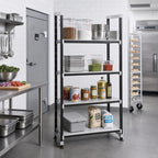 Thumbnail image #2 for Cambro Camshelving® Elements EST243681S4480 High-Density Top-Rail Stationary Shelving Starter Unit, 4-Shelf Solid, 36 x 24 x 81 Inch