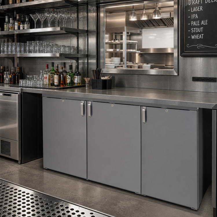 Product image #2 for Glastender CP1RB60 6-Door Pass-Thru Back Bar Cooler, 60-Inch, 3-Section, Remote Refrigeration