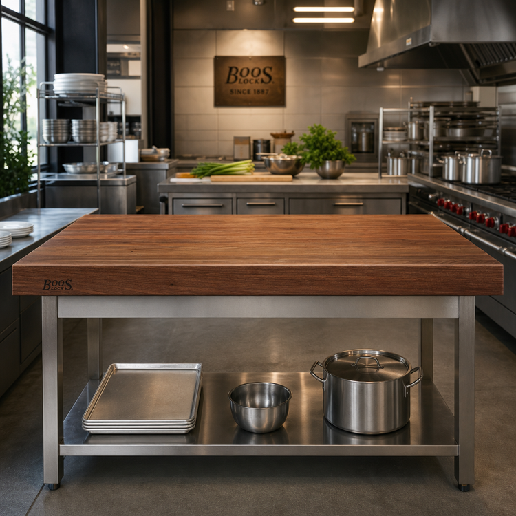Product image #2 for Boos Block 84-Inch x 30-Inch American Black Walnut Edge Grain Kitchen Countertop with Varnique Finish
