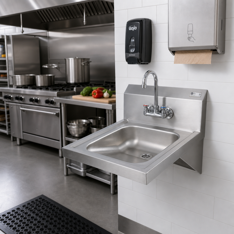 Product image #2 for John Boos Pro-Bowl Wall-Mount Stainless Steel Hand Wash Sink, 14 x 16 Inch Bowl