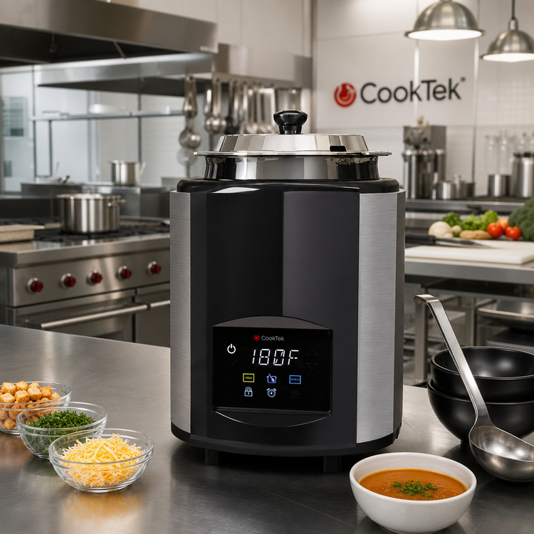 Product image #2 for CookTek SinAqua Freestanding 4 Qt Induction Soup Warmer with Digital Temperature Display