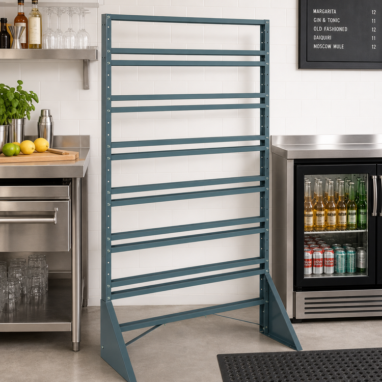 Product image #2 for Quantum Single-Sided Rail Rack for Back Bar Coolers, 36W x 15D x 53H, 12 Rails