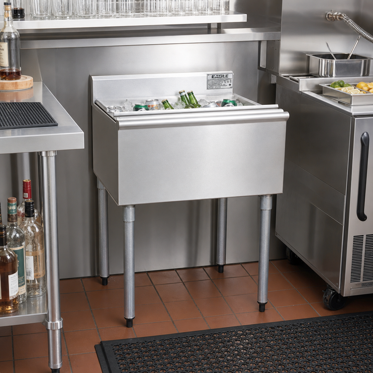 Product image #2 for Eagle Group 1800 Series 24-Inch Wide Underbar Ice Chest with 8-Inch Deep Insulated Bin