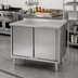 Thumbnail image #2 for Spec-Master 60 x 30 Inch Enclosed Work Table with Cabinet Base, Sliding Doors, and 14-Gauge 304 Stainless Steel Top