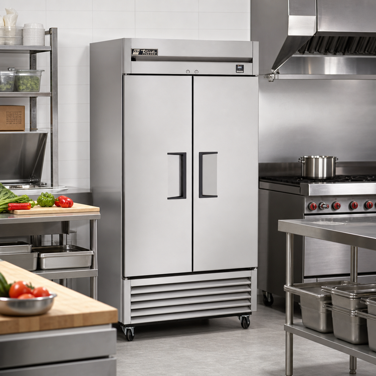 Product image #2 for True Two-Section Reach-In Freezer, -10°F, Stainless Steel Doors, Self-Contained Bottom-Mounted