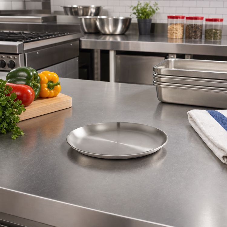 Product image #2 for American Metalcraft SSP6 6-Inch Round Stainless Steel Satin Finish Plate