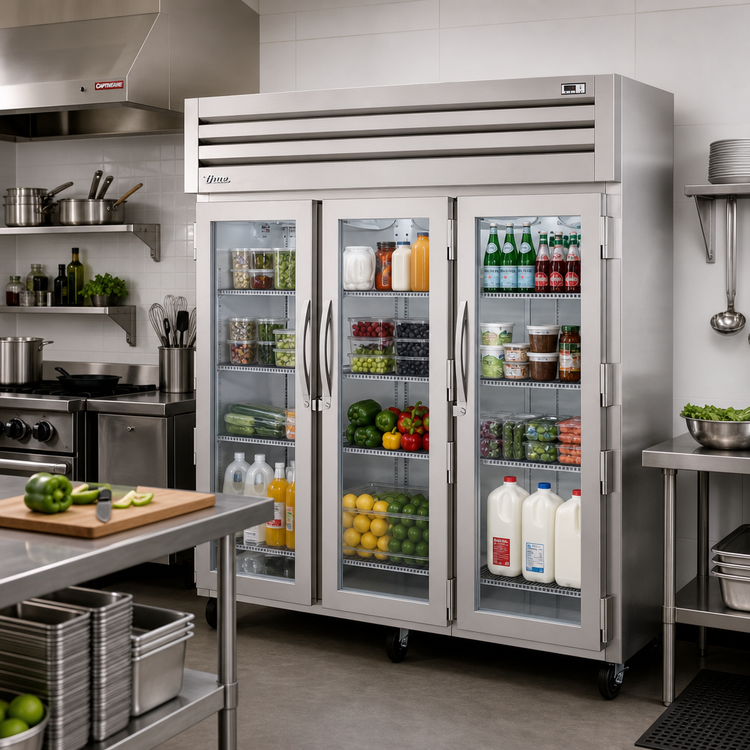 Product image #2 for True SPEC SERIES 3-Section Reach-In Display Refrigerator with 3 Glass Doors