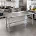 Thumbnail image #2 for Spec-Master 72-Inch x 24-Inch Stainless Steel Work Table with 1-1/2-Inch Rear Upturn and Open Stainless Steel Base