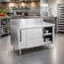 Thumbnail image #2 for La Rosa 48-Inch x 32-Inch Stainless Steel Utility Stand Cabinet Base with Sliding Doors