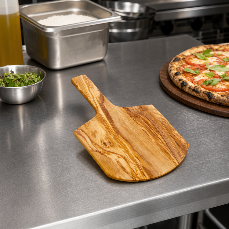 Product image #2 for American Metalcraft 9 x 8 Inch Olive Wood Rectangular Serving Peel with Short Handle