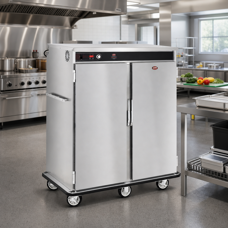 Product image #2 for FWE Mobile Slim-Line Heated Holding Cabinet with 20 Universal Tray Slides