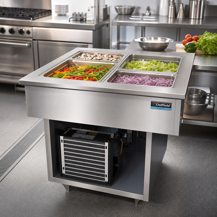 Product image #2 for Delfield LiquiTec 5-Pan Drop-In Cold Food Well with Self-Contained Eutectic Refrigeration